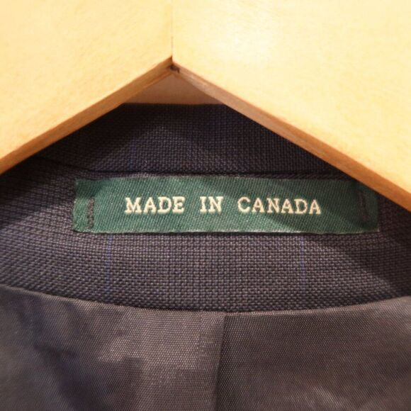 RALPH LAUREN mens wool cashmere blazer plaid dark navy 44R 2 button sports jackt - Picture 6 of 16